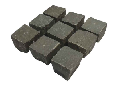 Pflaster Basalt grau10x10x8