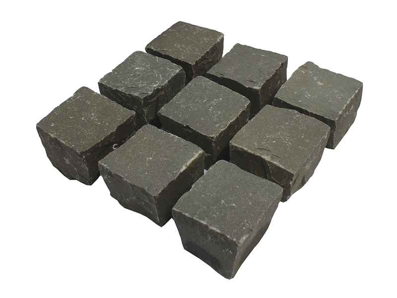 Pflaster Basalt grau10x10x8