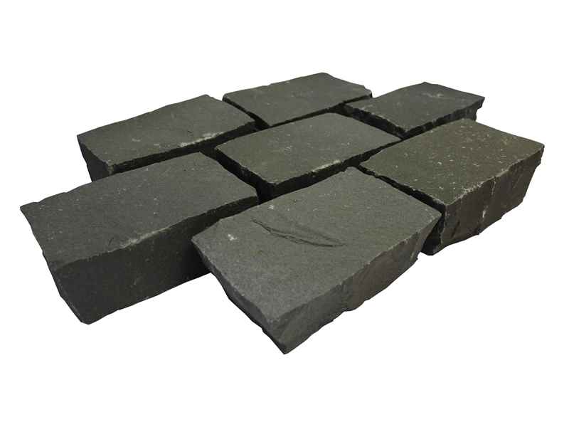 Basalt Schwarz Pflaster Steine Pflastersteine  9x9x7 cm 100 St./qm handgespalten 